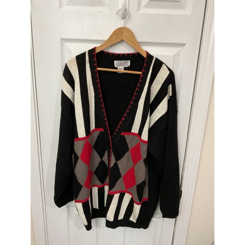 Vtg A Little Extra Spice Red And Black Sweater 20 W